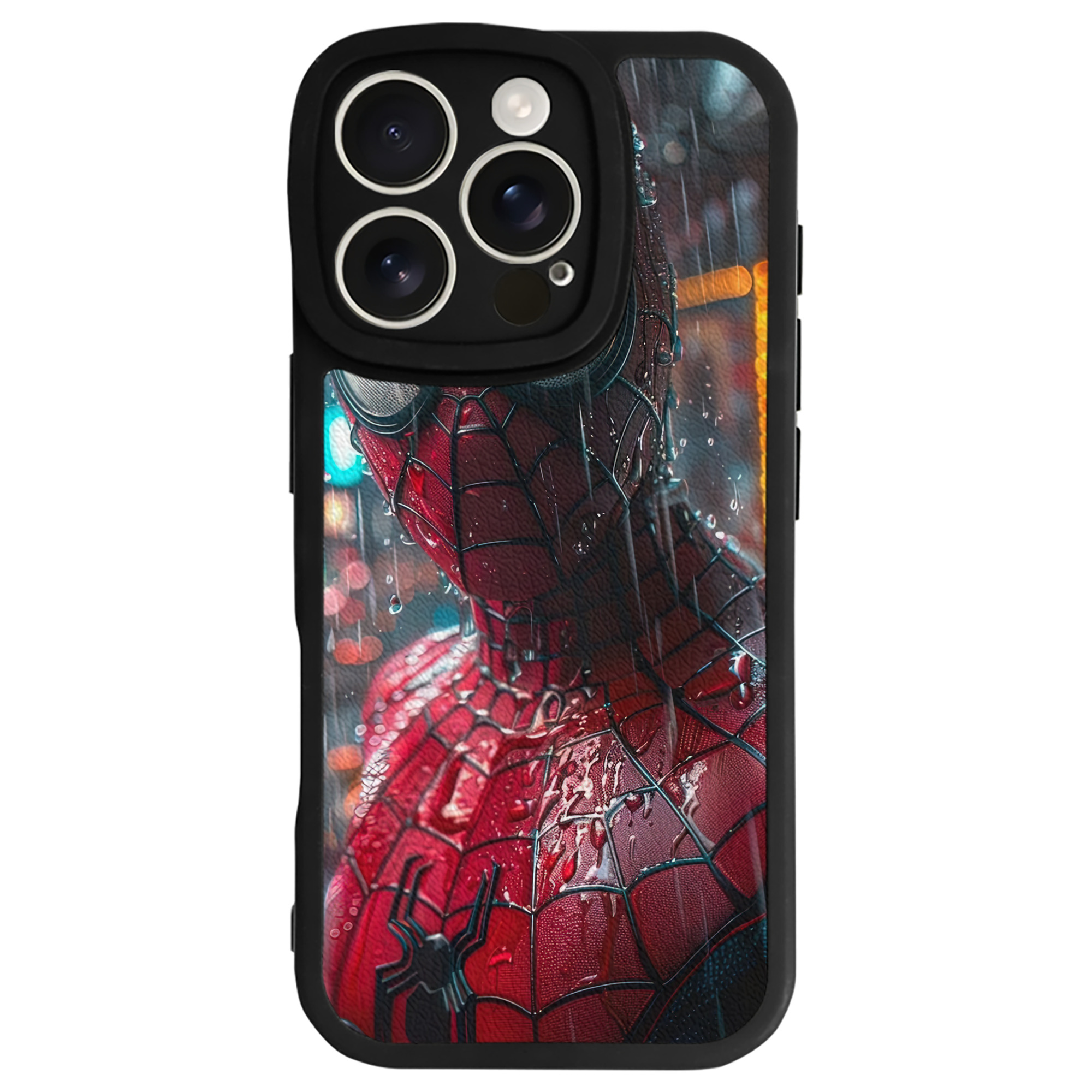 Spider Man スパイダーマン 【iPhone 16シリーズ対応】シリコンスマホケース（レザー調） 材質：シリコン